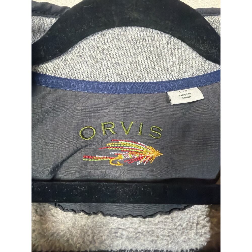 Orvis Men's Full Zip Fleece Vest | Grey | Zip Pockets | Size L | Travel Layer - Picture 3 of 10